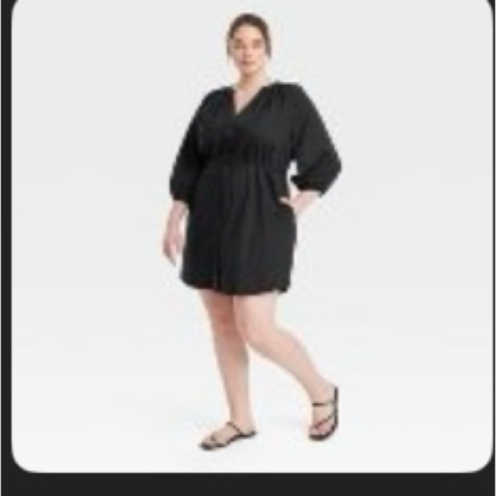 Black V-Neck Dress